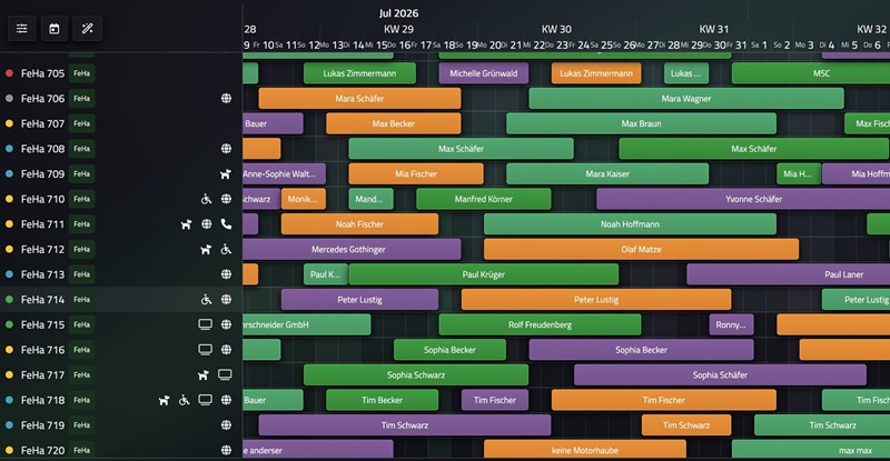 GASTO Hotel Belegungsplan